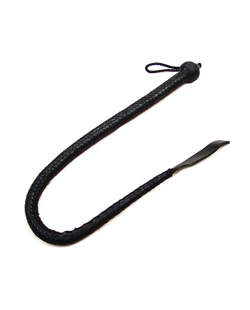 Rouge Bondage Whip Black Leather Tasselled Riding Crop for BDSM Sensual Play