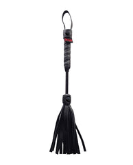 Rouge Bondage Flogger Genuine Leather Compact Design Black for Sensual Impact Play