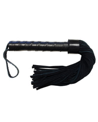 Rouge suede flogger leather handle black bondage restraint for sensory and impact play