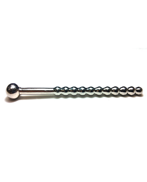 Rouge Stainless Steel Urethral Probe with Beaded Shaft and Stopper for Safe Urethral Play