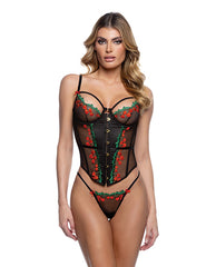 Roma Confidential Lingerie Embroidered Cherry Lace Corset Underwire Support for Elegant Intimate Wear