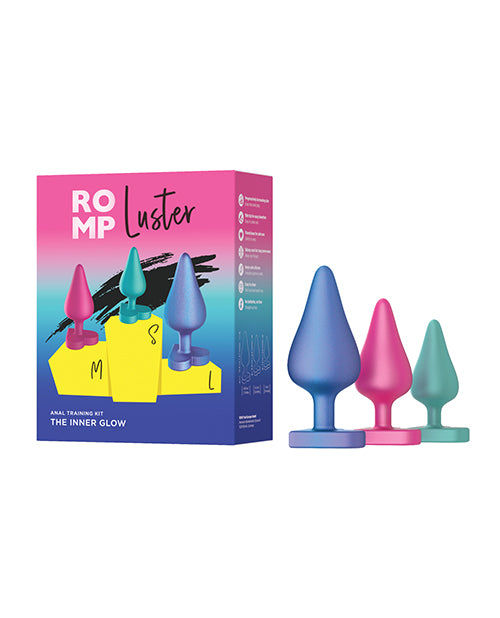 ROMP Anal Products Silicone Butt Plug Kit with Three Sizes and Vibrant Colors for Comfortable Anal Play