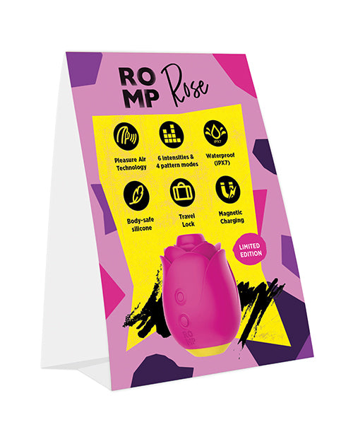ROMP Tent Card Promotional Display with Bold Design and Durable Cardstock for Retail Marketing