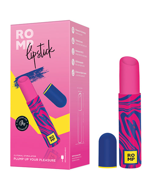 ROMP Clitoral Stimulator Lipstick Design with 7 Intensity Levels and Waterproof Feature for Discreet Pleasure