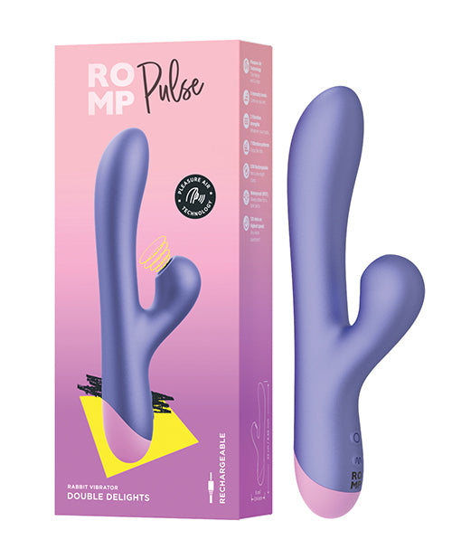 ROMP Rabbit Vibrator Air Pulse Dual Motor G-Spot Arm for Clitoral and Internal Pleasure