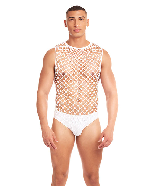 Rene Rofe Lingerie Packaged Rainbow Mesh Unitard 2 Piece Set with Thong for Vibrant Party Wear