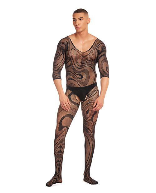 Rainbow Party Lingerie Body Stocking Set with Colorful Accents and Thong for Playful L/XL Fit