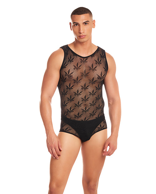 Rainbow Party Lingerie Set Black Singlet Stretch Material Matches Thong for Confident Partywear