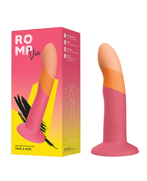 ROMP Strap Ons Silicone Dildo Curved Shaft Flared Base for g-spot and p-spot stimulation