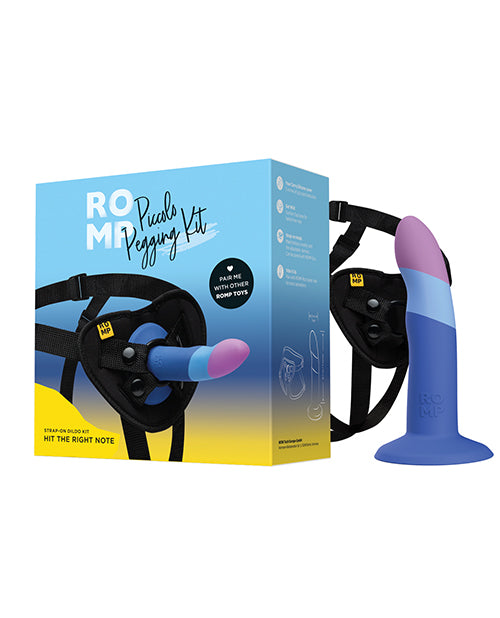ROMP Strap On Pegging Kit Silicone 5-inch Dildo Adjustable Harness for G-Spot and P-Spot Stimulation
