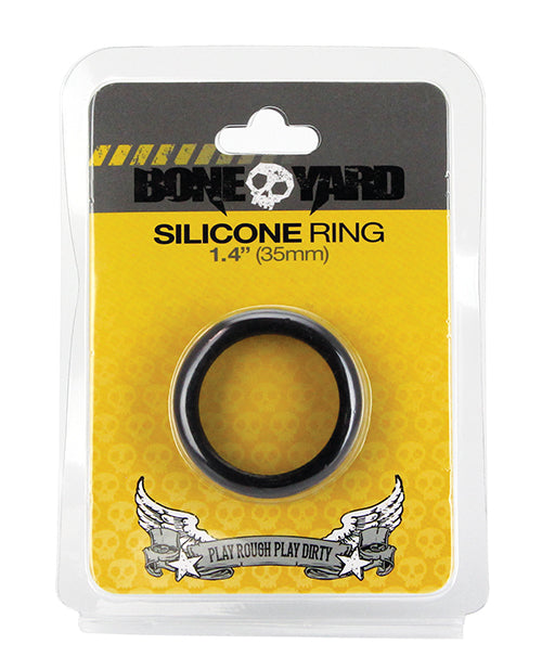 Boneyard 1.4" Silicone Ring - Black Stretchable Comfort Fit