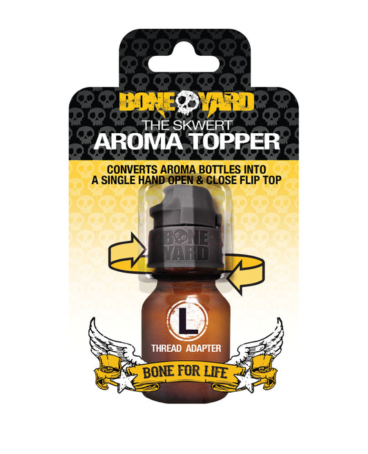 Boneyard Aroma Topper Flip Top Large Thread Cap for Spill Prevention and Easy Aroma Access