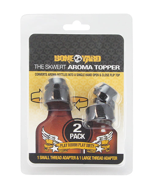 Boneyard Aroma Topper for popper bottles one-handed flip-top design in two sizes for easy, spill-free access