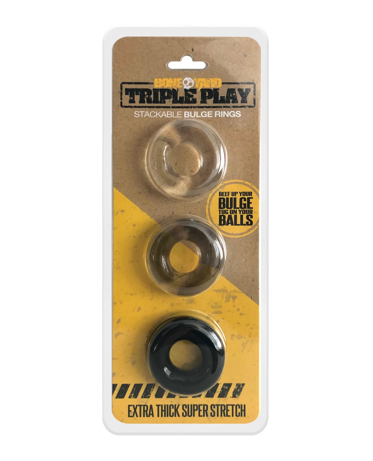 Boneyard Cock Ring Set Extra Thick TPE Multi-Color Donut Rings for Enhanced Erection Support