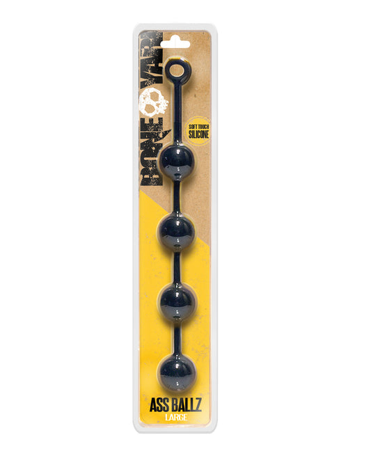 Boneyard Anal Products Silicone Anal Beads Large Size with Ringed Handle for Comfortable Anal Play