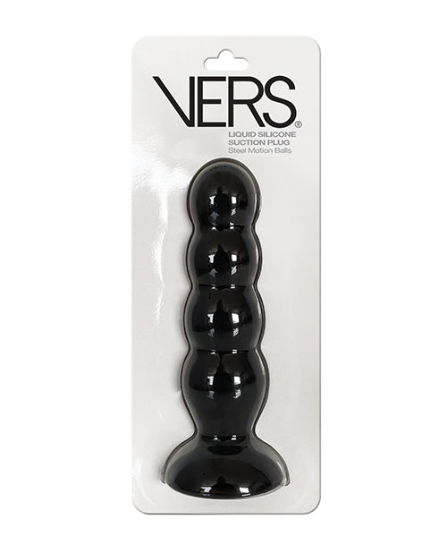 VERS Anal Plug Liquid Silicone with Steel Weighted Motion Balls and Suction Base for Dynamic Stimulation