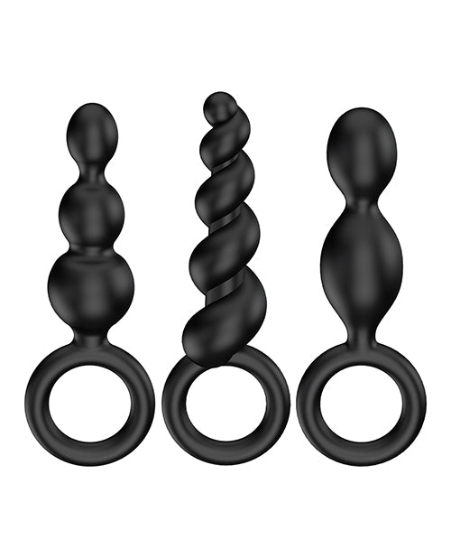 Satisfyer Booty Call Plugs Set of 3 Black Silicone Anal Plugs