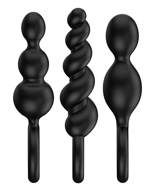 Satisfyer Booty Call Plugs Set of 3 Black Silicone Anal Plugs
