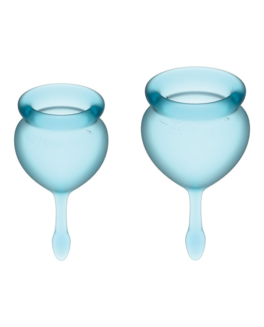 Satisfyer menstrual cup set medical-grade silicone ergonomic curved design for comfortable period care