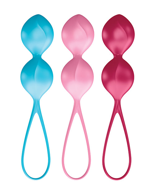 Satisfyer Kegel Training Set Silicone Weighted Balls with Retrieval Cord for Pelvic Exercises