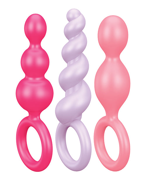 Satisfyer Anal Plug Set silicone plugs assorted colors with graduated sizes for safe and comfortable anal play