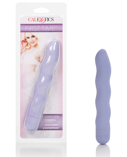 First Time Vibrator Purple Velvet Contoured Swirled Multi-Speed Waterproof for Intimate Sensual Pleasure