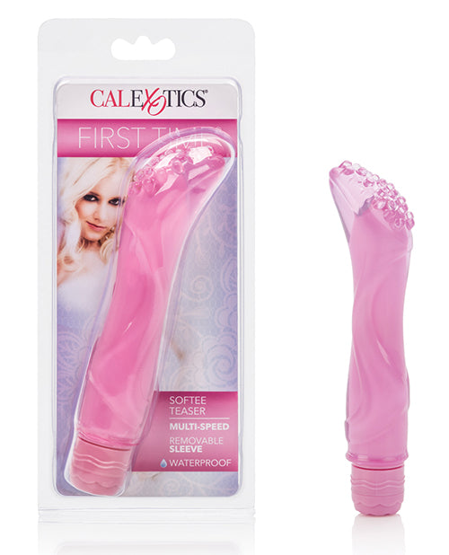First Time Vibrator Pink Removable Soft Sleeve Waterproof Multi-Speed for G-Spot Stimulation