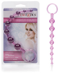 First Time Anal Products Pink Flexible Graduated Love Beads with EZ Retrieval Ring for Beginner Anal Play