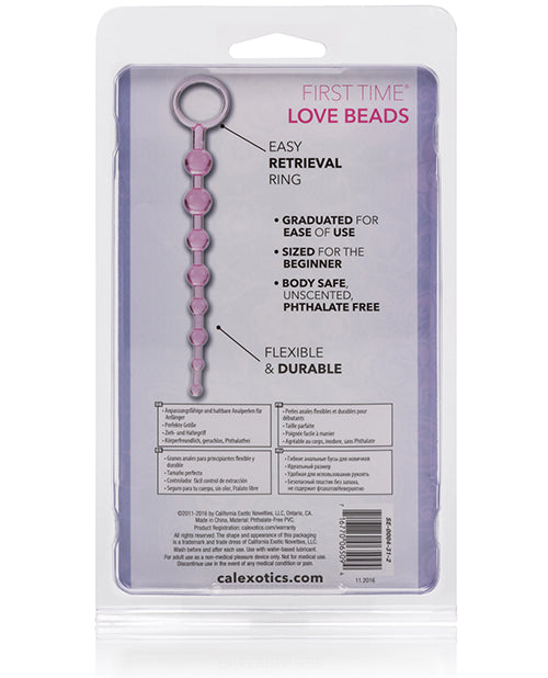 First Time Love Beads - Pink Flexible Anal Beads with EZ Retrieval Ring