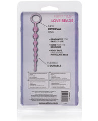 First Time Love Beads - Pink Flexible Anal Beads with EZ Retrieval Ring
