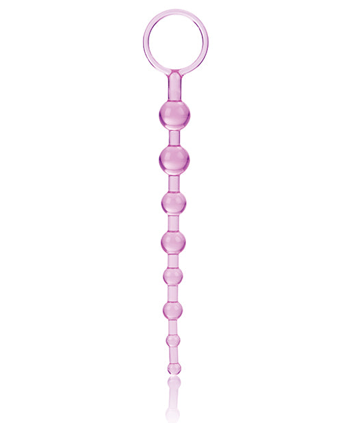 First Time Love Beads - Pink Flexible Anal Beads with EZ Retrieval Ring