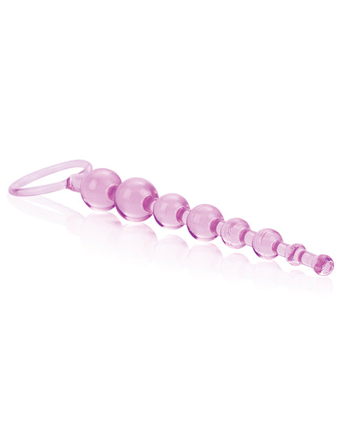 First Time Love Beads - Pink Flexible Anal Beads with EZ Retrieval Ring