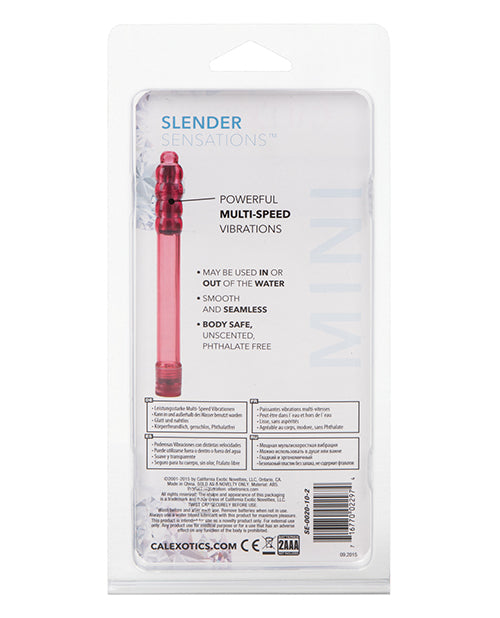Slender Sensations Red Vibrator with Slim Travel Design and Waterproof Build