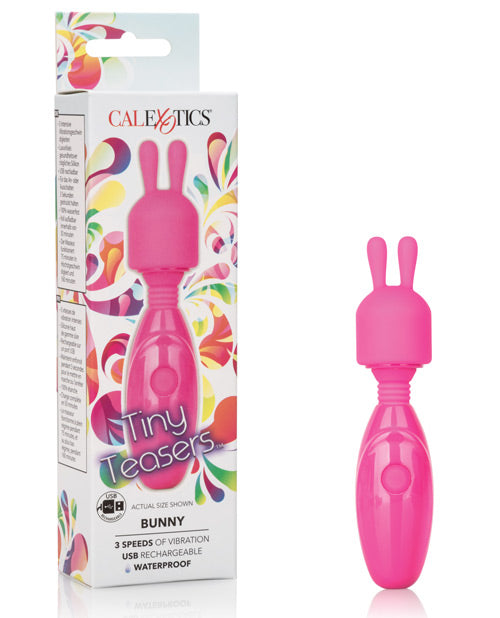 Tiny Teasers Stimulator Compact Bunny-Eared Silicone Mini Vibrator with Flexible Tip for Discreet On-the-Go Stimulation