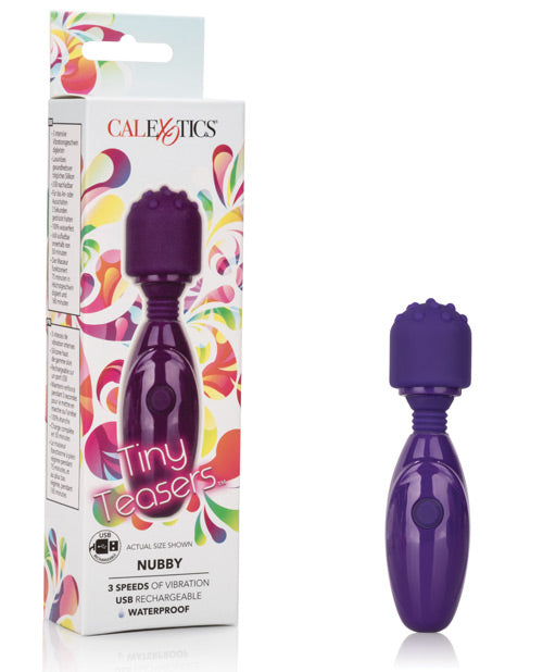 Tiny Teasers Vibrator Compact Removable Nubby Tip Flexible Neck for Travel-Friendly Stimulation