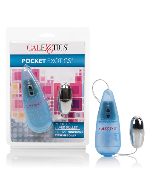 Pocket Exotics Stimulator Silver Bullet Multi-Function Vibration with Compact Design for Discreet Intimate Use