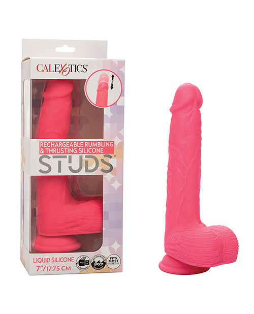 Silicone Studs Vibrator Rechargeable Rumbling Thrusting Premium Silicone Waterproof Design for Intense Stimulation
