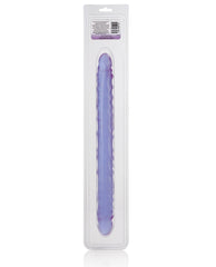 Reflective Gel Purple Slim Jim Double-Ended Dong with Veined Detail