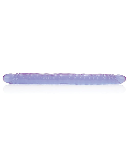 Reflective Gel Purple Slim Jim Double-Ended Dong with Veined Detail