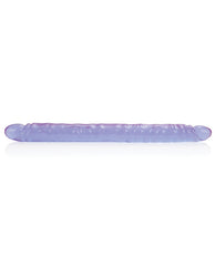 Reflective Gel Purple Slim Jim Double-Ended Dong with Veined Detail