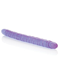 Reflective Gel Purple Slim Jim Double-Ended Dong with Veined Detail
