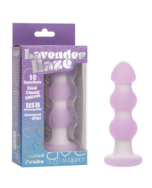 Lavender Haze Anal Probe with Beaded Silicone Design and 10 Vibrating Functions for Enhanced Stimulation