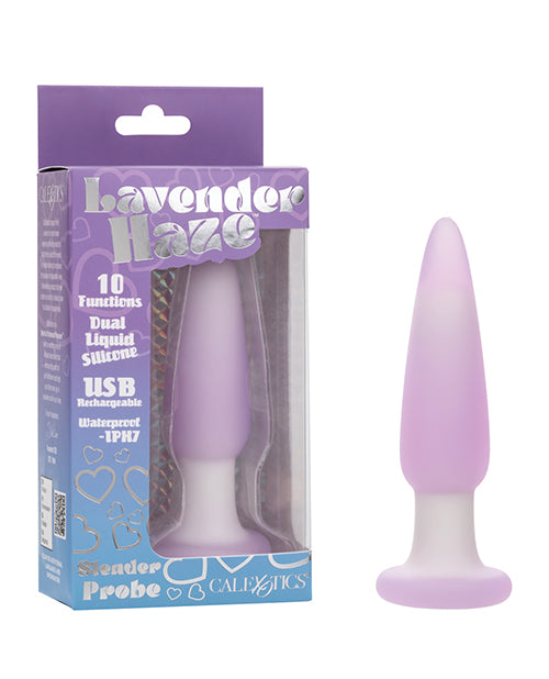 Lavender Haze Anal Probe Slender Silicone 10 Vibrations Waterproof Design for Precision Anal Stimulation
