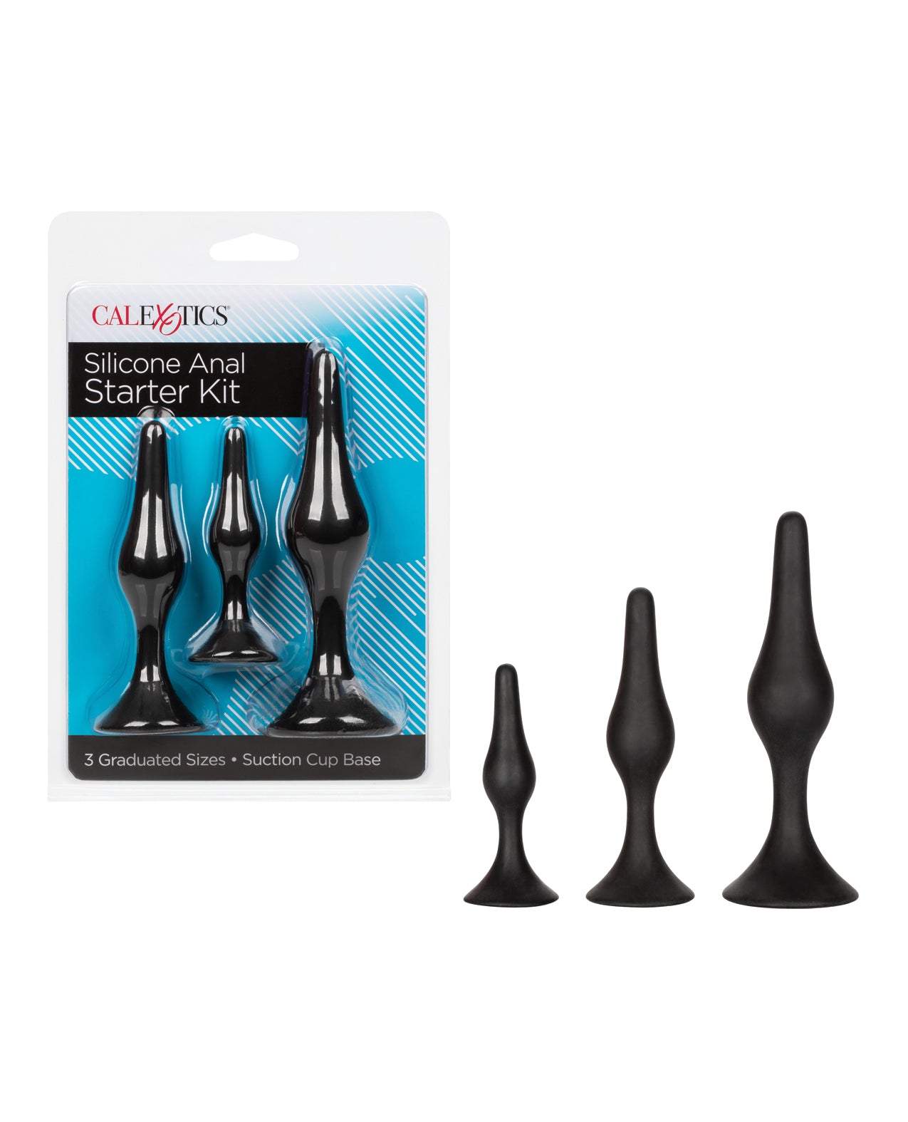 CalExotics Anal Toys Silicone Anal Starter Kit Graduated Tapered Plugs for Comfortable Anal Training