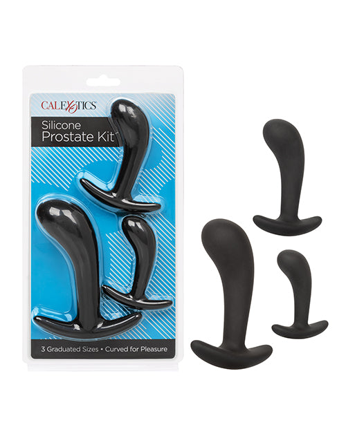 CalExotics Anal Products Silicone Prostate Kit with Graduated Sizes and Pull Handles for Progressive Anal Training