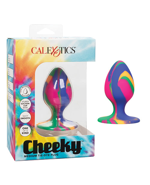 Cheeky Anal Plug Tie Dye Silicone Suction Base Vibrant Fun for Safe and Colorful Stimulation