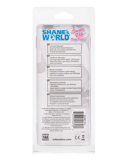 Shane's World Sparkle Vibe Glitter Compact Vibrator in Blue
