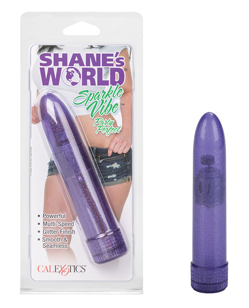 Shane's World Vibrator Glitter Purple Multiple Speeds Smooth Design for Discreet Personal Pleasure