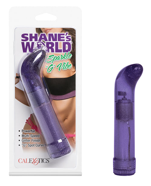 Shane's World G-Spot Vibrator Glitter Finish Curved Tip for Targeted Internal Stimulation