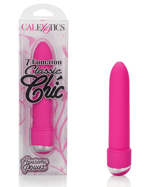 Classic Chic Vibrator Mini 7-Function Pink Waterproof Velvety Finish for Intimate Massage